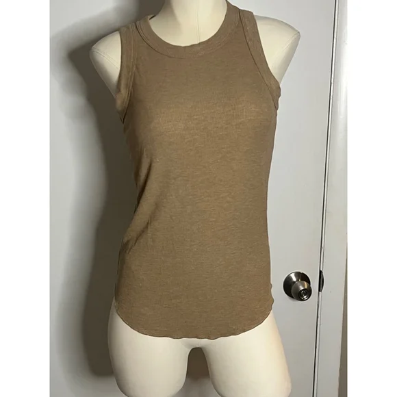 nwt womens tank top by nostalgia brown ribbed preshrunk size small - Picture 7 of 9